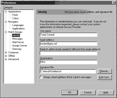 Mail-Einstellungen 2