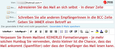 BCC mit Hotmail