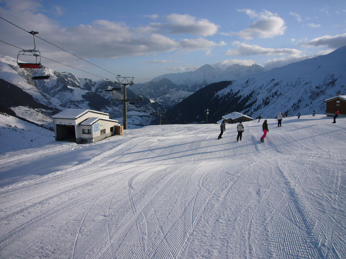 Auf flachen Stücken, die beschneit wurden, siehts am besten aus
