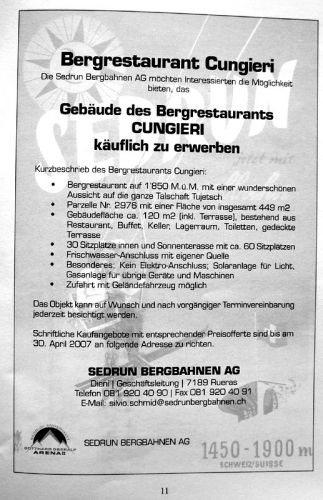 Cungieri ist zu verkaufen... aus der "Tuatschina" Nr. 7 vom 30.3.2007
