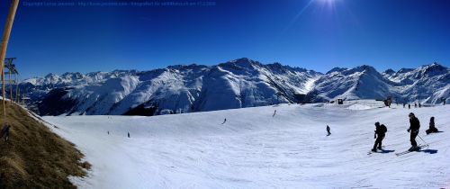 Panorama bei der Bergstation Cuolm Val, 17. Februar 2008 (Copyright Lucas Jacomet)
