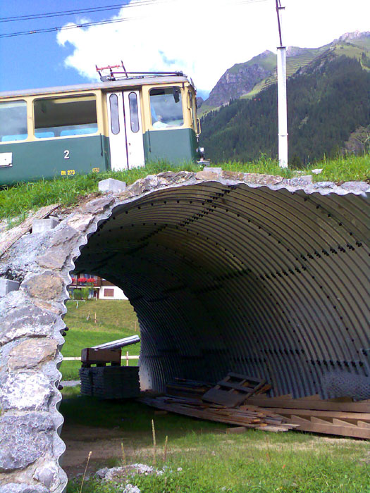 Die neue Skipistenunterführung "Sengg" in Wengen  (2. August 2008)
