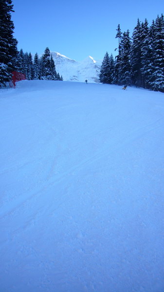 Haneggschuss: Körniger Kunstschnee
