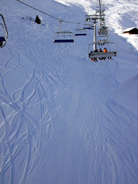Leider ist die neue Piste nach Mulinatsch noch nicht gemacht...
