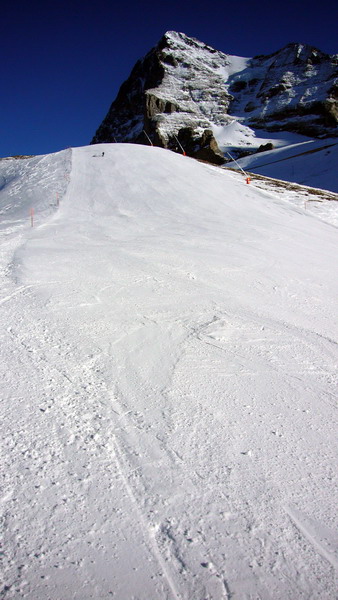 Piste Mittelegg, mal fast perfekter Kunstschnee

