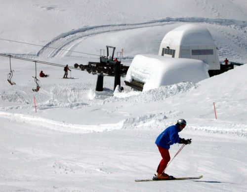 Schneeeeee... Lago Goillet leider dennoch ausser Betrieb heute
