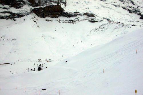 Erster Blick zur Sesselbahn Eigernordwand
