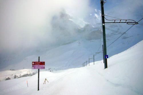 Erster Blick auf die neue Sesselbahn Eigernordwand, das heutige Ziel!
