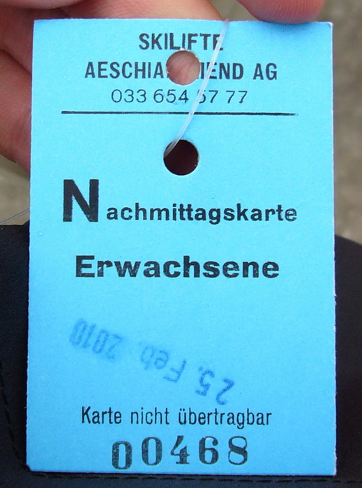 Die geschenkte Halbtageskarte (26 Franken)
