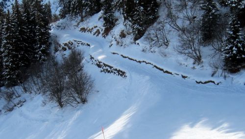 Immer ein guter Indikator für die Schneehöhe, dieser Weg...
