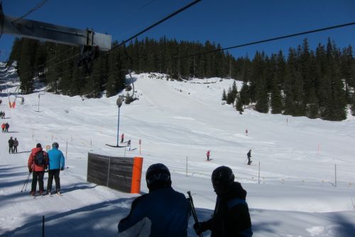 Tschuggen: relativ wenig Schnee auf den Pisten

