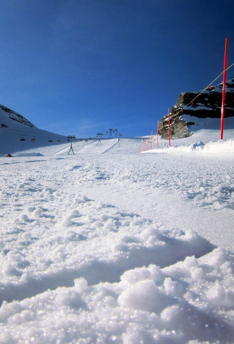 Ein Traumtag mit Traumschnee - kein Vergleich zu den Skigebieten weiter im Norden, wo es weitgehend grün ist
