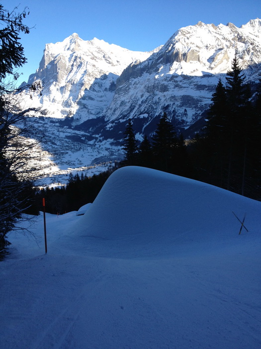 Auf der Tschuggenpiste nach Grindelwald
