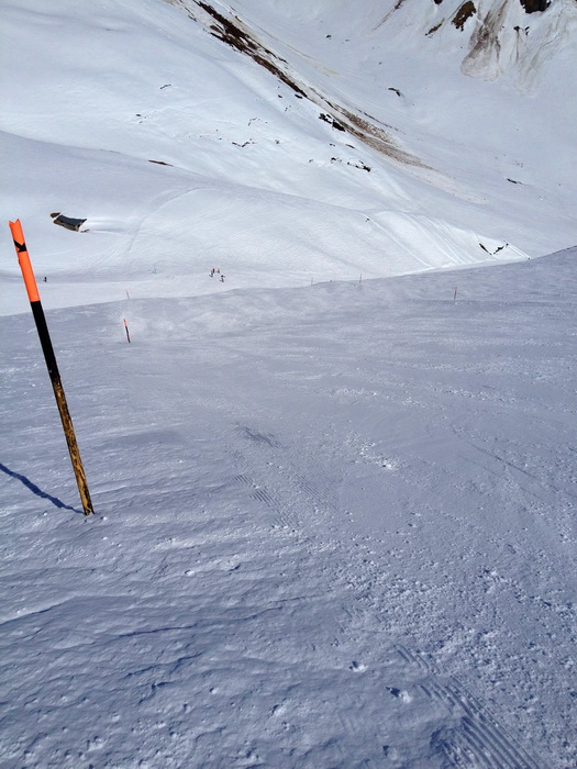 Steilhang Tiarms: Noch Pulverschnee
