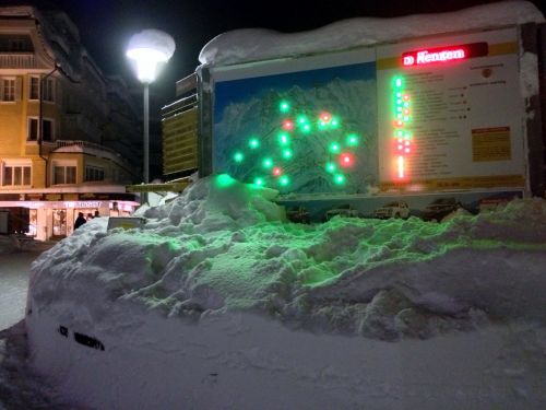 Wengen, am Abend des 11. Dezember 2012: Soooo viel Dezemberschnee!
