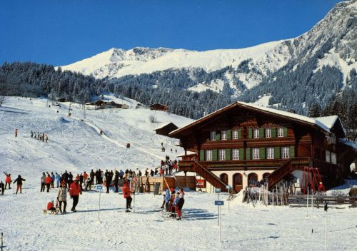 Postkarte Lenk, Sunnestübli-Mauren, ca. 1960er-Jahre (Archiv [url=http://skilift-nostalgie.ch]Jakob Schuler[/url])
