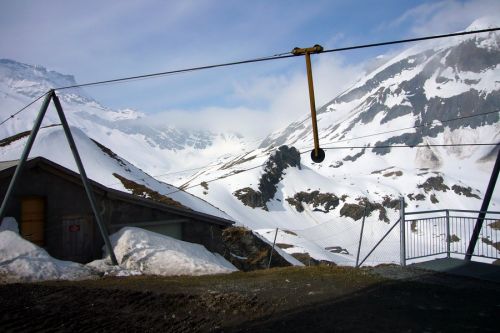 Materialtransportbahn, Bergstation
