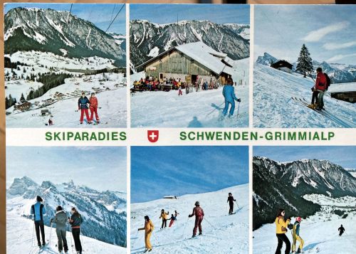 Postkarte Grimmialp, gelaufen ca. 1980 (Privatarchiv skiliftfotos.ch)
