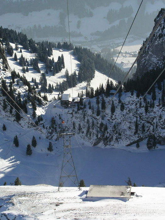 Blick zurück zur Mittelstation Chrindi
