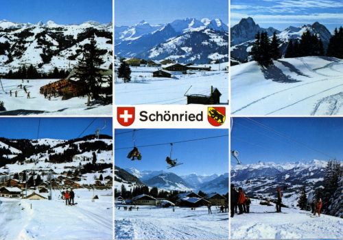 Postkarte Schönried, ca. 1970er-Jahre (Archiv [url=http://skilift-nostalgie.ch]Jakob Schuler[/url])

