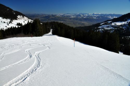 Trauumhafte Pisten... Pulverschnee auf harte Sulz-Unterlage
