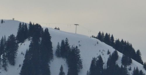 Blick zum Skilift Schwefelbergbad, 1. März 2010
