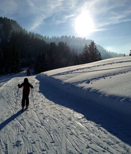 Zum Schluss gehts zum Parkplatz nochmals hinten herum, diesmal bei Sonne
