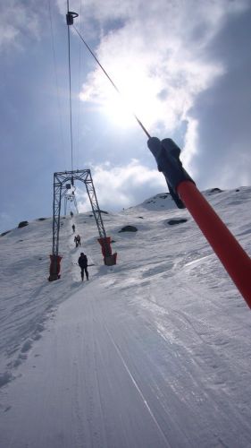 Gemsstock (Andermatt), Skilift Lutersee, April 2007
