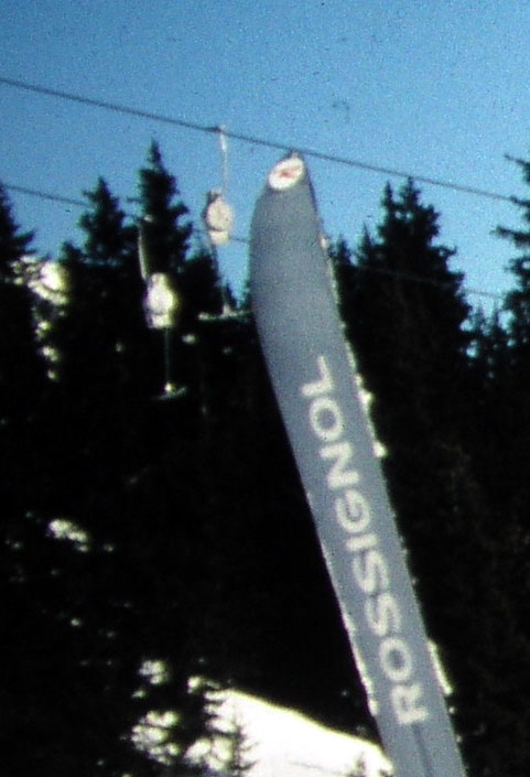 Skilift Tschuggen, Grindelwald (März 1982): Habegger-Gehänge mit Holzsitzen
