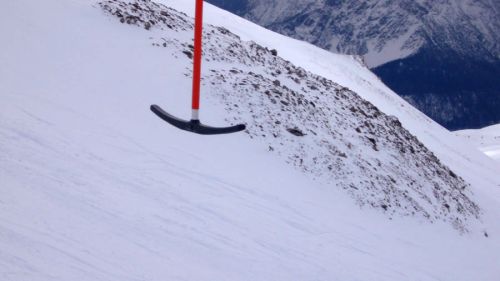 Skilift Champatsch, Scuol, März 2007 (seltener Sitz mit weisser Aufschrift "Städeli-Lift", die um 1980 herum produziert wurde)
