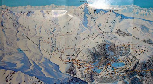 Pistenplan aus dem Arosa-Prospekt, späte 1970er-Jahre (Archiv Jakob Schuler)
