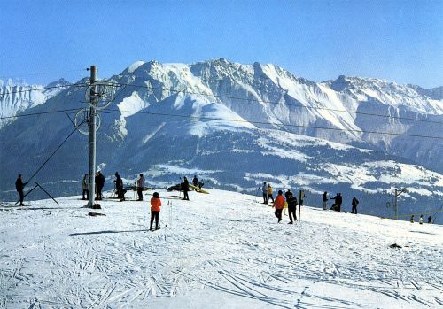 Postkarte C4354 (Geiger, Flims-Waldhaus) "Flims/Laax, Crap S. Gion mit Signina", handschr. datiert 1968, vermutlich 1960er-Jahre (Archiv J. Schuler)

