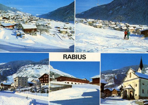 Postkarte Nr. 5/63 (Photohaus Geiger, Flims-Waldhaus), gestempelt 27.2.1990, Archiv J. Schuler. Der WSO-Skilift hat auf dem Bild noch Holzbügel.
