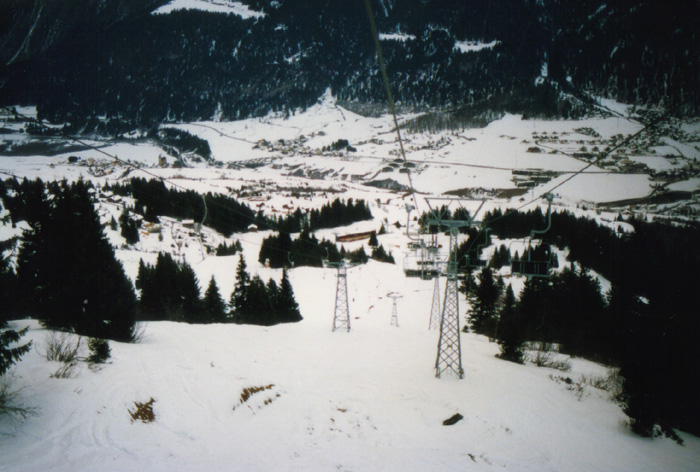 3er-Sesselbahn Tigignas-Somtgant mit parallelem WSO-Skilift, Januar 1988
