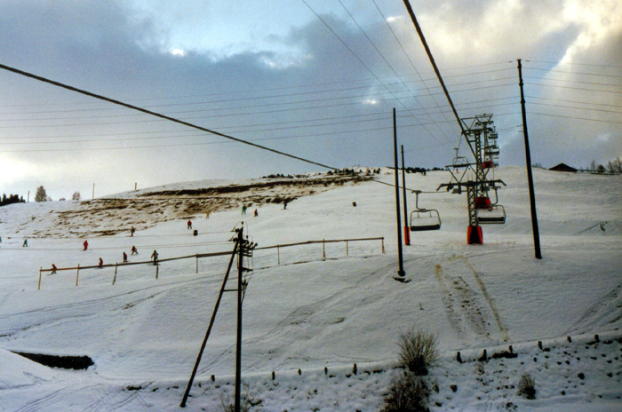 Garaventa-4er-Sesselbahn Savognin-Tigignas, Januar 1988
