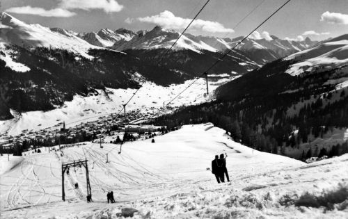 Postkarte Constam-Skilift Strela-Schatzalp, Davos, ca. 1950er-Jahre (Archiv [url=http://skilift-nostalgie.ch]Jakob Schuler[/url])
