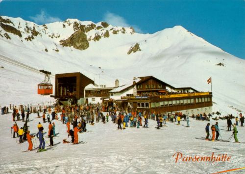 Postkarte Parsennhütte, gestempelt 1981 (Farbenphoto Furter, Favos-Platz, Nr. 2171)
