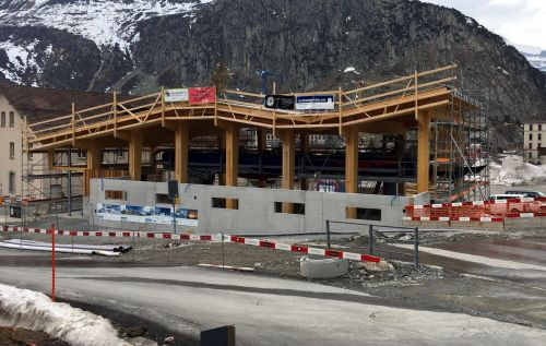 Neue Talstation 8er-Gondelbahn Andermatt-Nätschen-Gütsch, 31. März 2017
