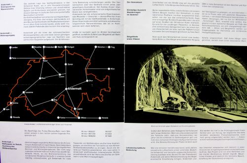 Gründungsprospekt (Emissionsprospekt) der Luftseilbahn Andermatt-Gemsstock AG, Andermatt, ca. 1959, Mitte
