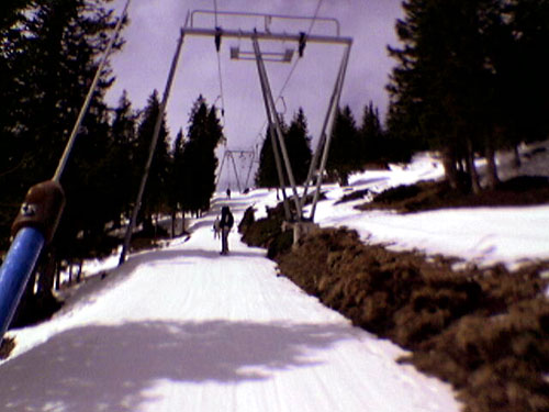 Frühlingsstimmung auf dem Tschuggenlift (April 2004)
