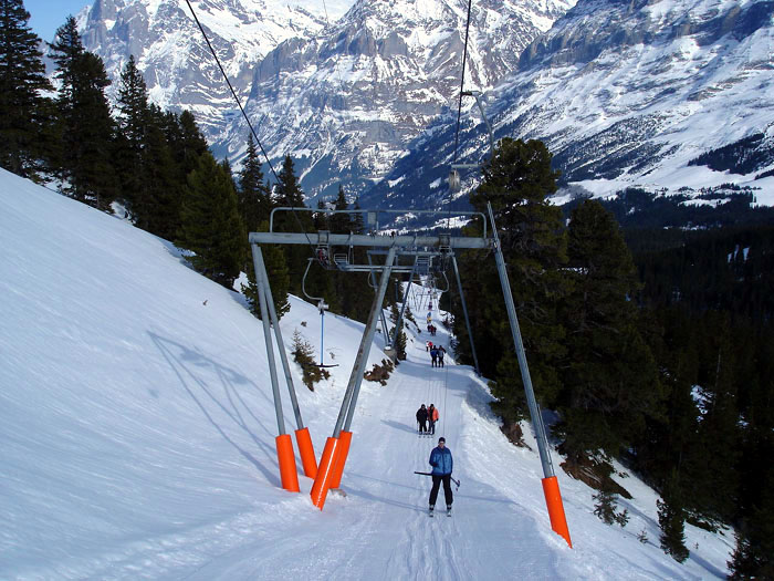 Skilift Tschuggen, März 2006
