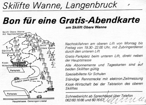 Gutschein der Skilifte Wanne, 1988... noch einzulösen :)
