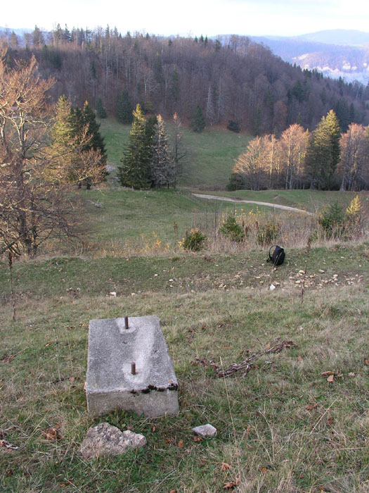 Diese Konstruktion deutet irgendwie auf Skilift hin... kurz bevors in den Wald in der Röti-Nordflanke geht
