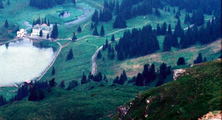 Seebenalp mit Skilift Seeben, Sommer 1977 (Ausschnitt aus vorherigem Bild)
