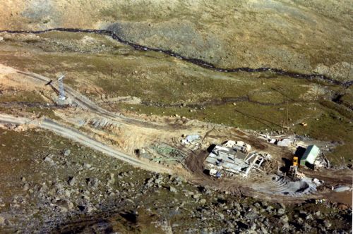 Bau des Skiliftes Champatsch, Herbst 1971 (Archiv WSO Oetwil / Nachlass W. Städeli)

