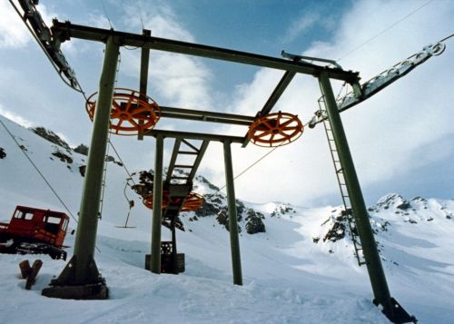 Bergstation Skilift Mot da Ri, ca. Mitte 1970er-Jahre (Archiv WSO Oetwil / Nachlass W. Städeli)
