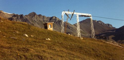 Bergstation Skilift Naluns-Schlivera, Herbstaufnahme frühe 1970er-Jahre (Archiv WSO Oetwil / Nachlass W. Städeli)
