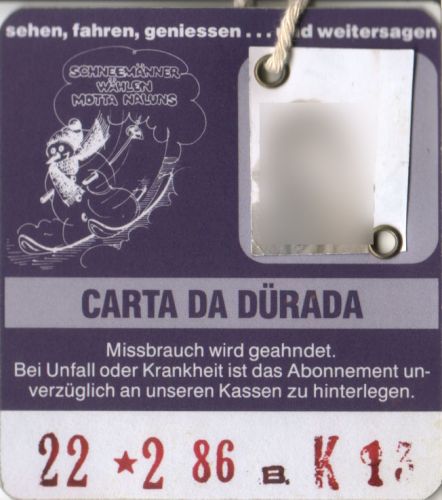 13-Tageskarte, 1986 ([url=http://www.jacomet.ch/themen/skilift/album/index.php?cat=12]weitere Ski-Tickets hier[/url])
