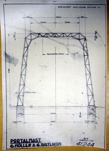 Klassischer Müller-Portalmast, Spurweite 2.5m
