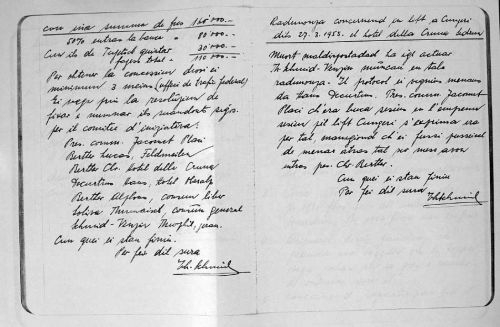 Protokolle des Verkehrsvereins vom 23. und 27. 3.1955, Besprechung zum Bau eines Sesselliftes in Cungieri ([url=http://www.jacomet.ch/themen/skilift/album/thumbnails.php?album=5]mehr Dokumente zu Cungieri hier[/url])
